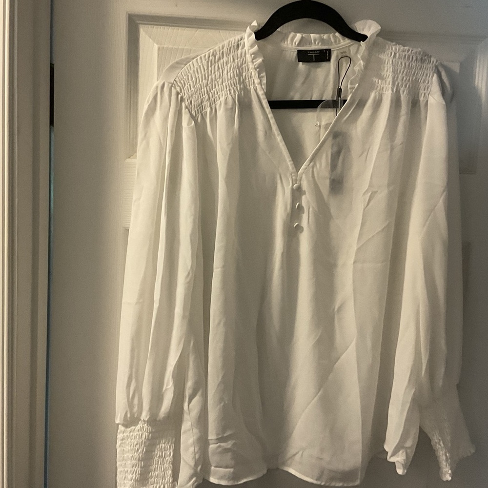 Tahari Ivory Button-Down Blouse